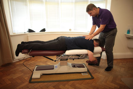 Back chiropractic treatment at Wrexham clinic