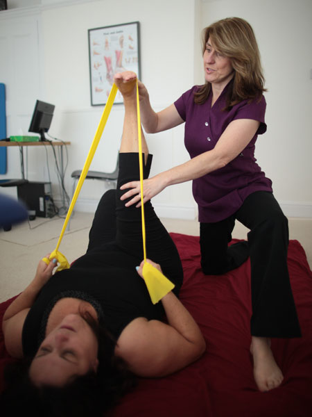 Physiotherapy exercises with client in Chester