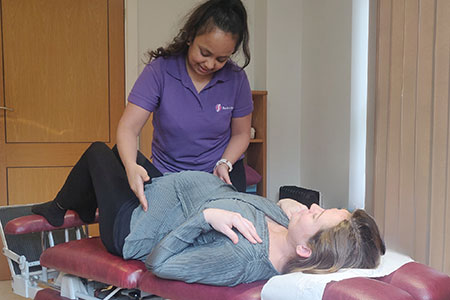 Pregnant lady having treatment in Chester