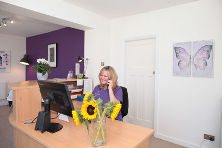 Reception area at Back to Health in Chester